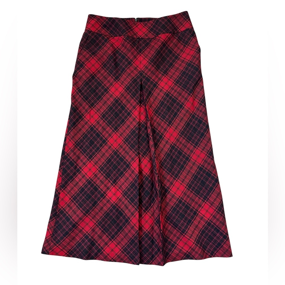 NWT Talbots Red Plaid A-Line Skirt